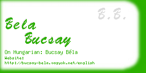 bela bucsay business card
